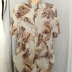 Tropical linen and silk casual shirt